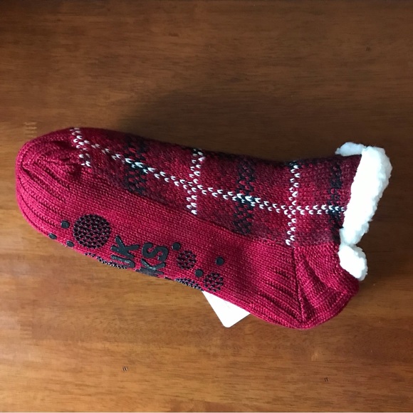 Muk Luks Ankle Cabin Sox Slipper Socks, Faux Sherpa Fur Lining, Size L/XL (8-10) - Picture 4 of 4